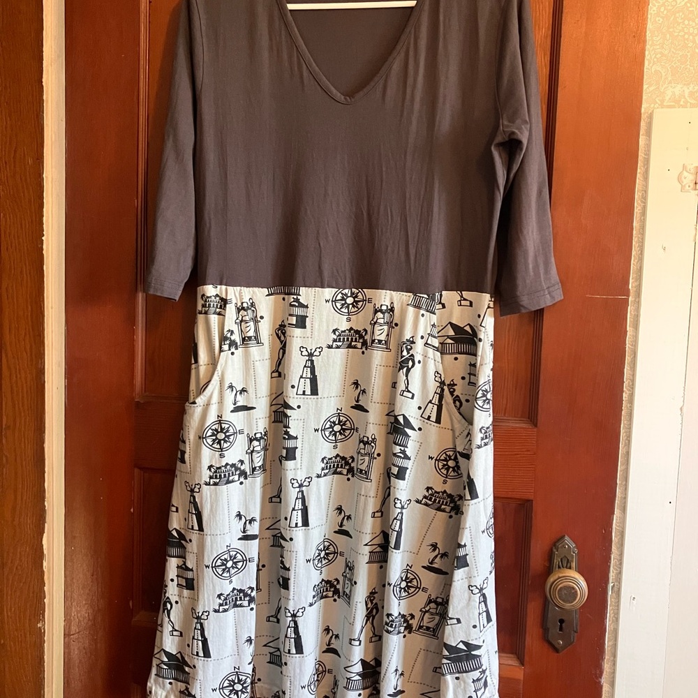 Svaha Long Sleeve Gray “Captains of Industry” Dress